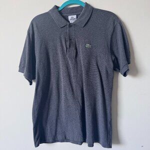 Lacoste Light Charcoal Gray Collared Polo Shirt -  Size 5 - 100% Cotton